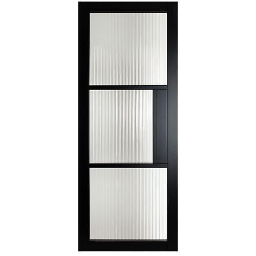 BERKELEY - Black 3 Pane with Reeded Glass