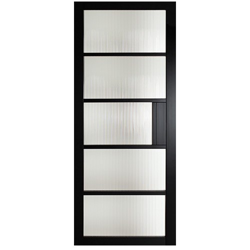 MAYFAIR - Premium Primed Black 5 Reeded Glass