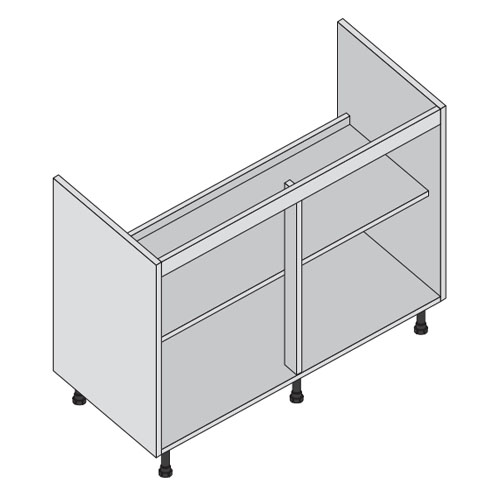 KITCHEN CARCASS - CUBED - Custom Made Base Sink Unit - Double