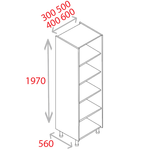 KITCHEN CARCASS 500MM WHITE - Standard Larder Unit