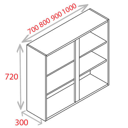 KITCHEN CARCASS 1000MM WHITE - Standard Wall Unit