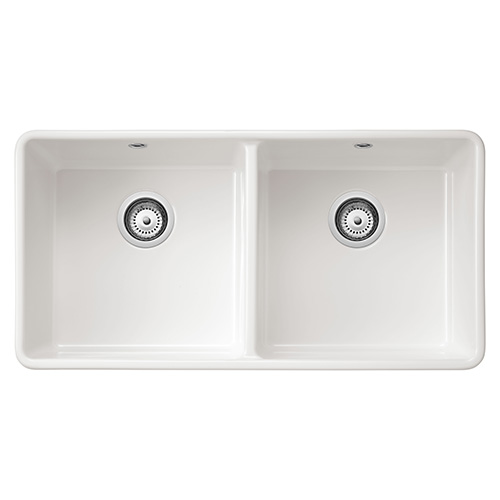 Ceramic Farmhouse Sink White Double Bowl 900mm