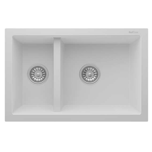 Realstone Composite Sink - Granite White Undermount 1.5 Bowl