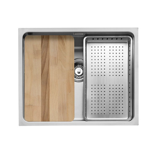 CAPLE - AXL50 Inset or Undermount Sink Stainless Steel With Chopping Board & Colander