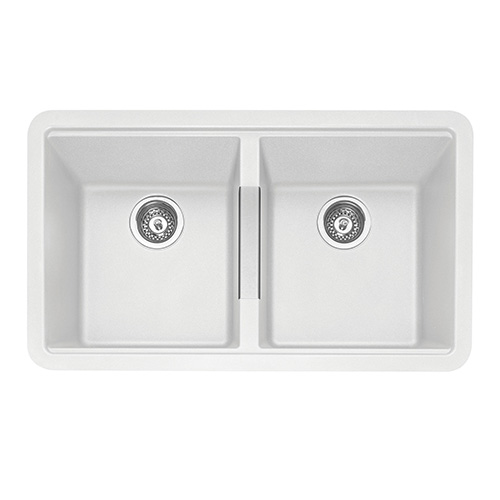 CAPLE - Lee200CW Undermount Geotech Granite Sink Chalk White