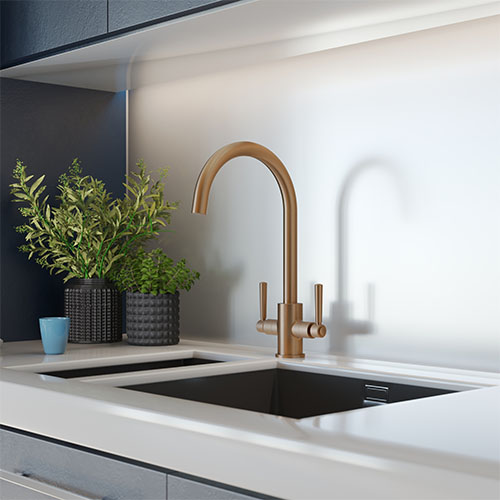 EIRLINE - Noa Dual Lever Kitchen Tap Copper
