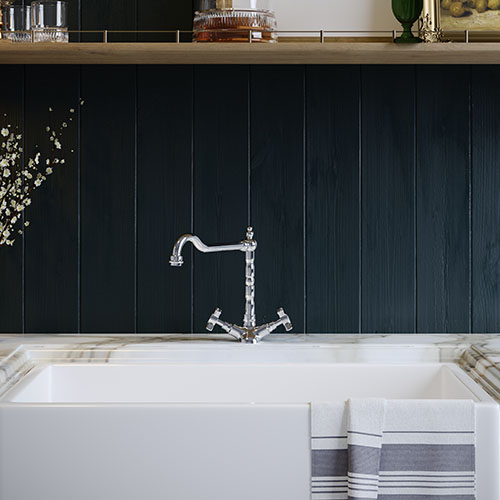 EIRLINE - Elsa Traditional Dual Lever Kitchen Tap Chrome