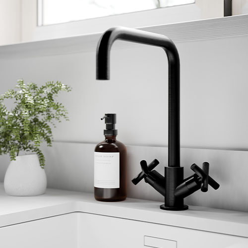 EIRLINE - Isak Cross Head Kitchen Tap Black