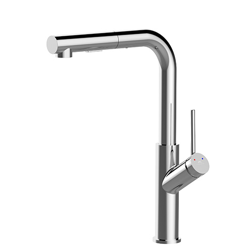 RUBINETA - Bona-35 PO Polished Chrome Pull Out Spray L-Spout Tap