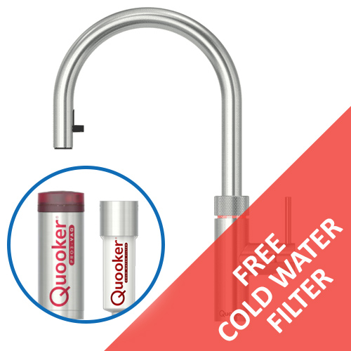 QUOOKER SPECIAL OFFER 2 - PRO3 Flex Stainless Steel 3-in-1 FXRSST Tap & PRO3 Tank & Free Cold Water Filter CWF