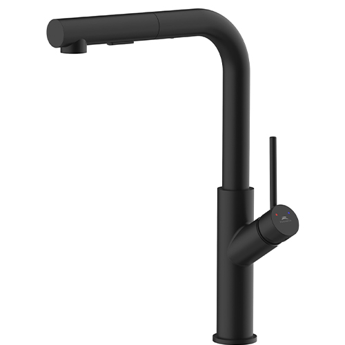 RUBINETA - Bona-35 PO Black Pull Out Spray L-Spout Tap