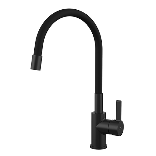 RUBINETA - Flexy Side Lever Flexible Spout Black Tap