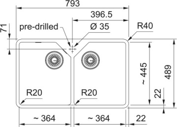 FRANKE - Belfast Sink Double Bowl BFK72036