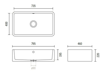 Ceramic Farmhouse Sink White Large Bowl 800mm